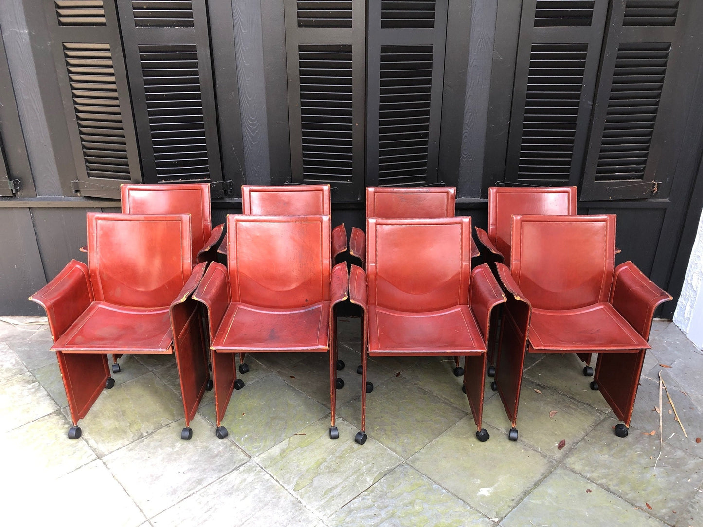 Set 8 Tito Agnoli for Matteo Grassi Korium Dining Chairs