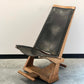 Studio Made Black Leather and Wood Rocking Chair
